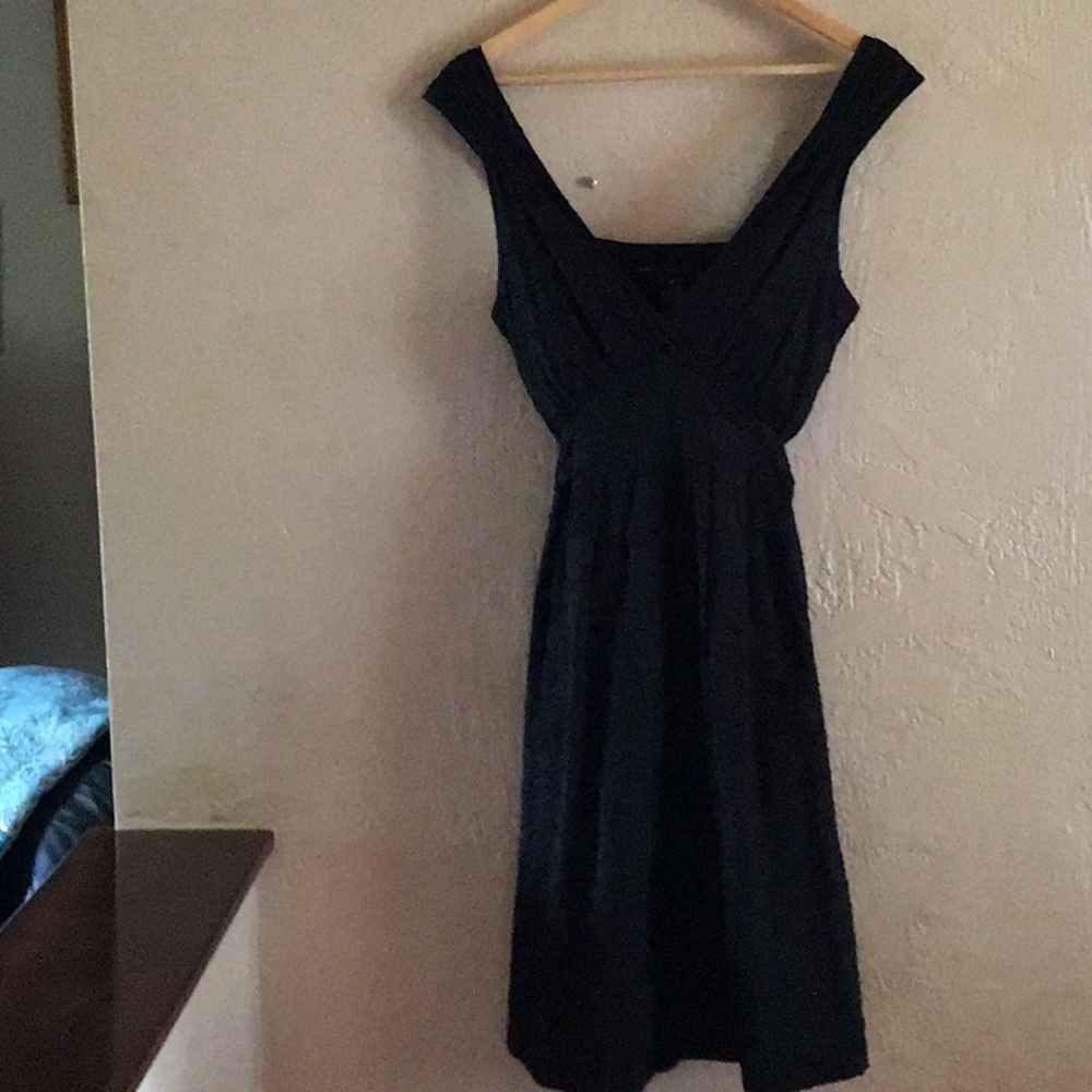 Marc Jacobs Surplice Floral Embossed Black Dress